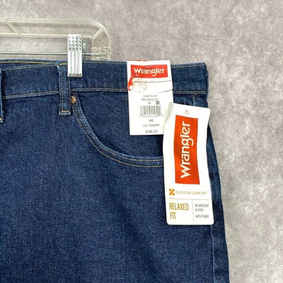 Wrangler Jean Shorts Mens 46 Blue Denim Relaxed Fit Flex Comfort Denim NWT - Picture 3 of 9